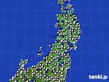 2017年05月28日の東北地方のアメダス(風向・風速)