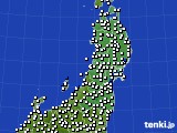 2017年06月01日の東北地方のアメダス(風向・風速)