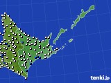 2017年06月05日の道東のアメダス(風向・風速)