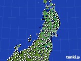 2017年06月09日の東北地方のアメダス(風向・風速)