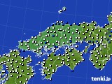 2017年06月10日の中国地方のアメダス(風向・風速)