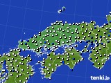 中国地方のアメダス実況(風向・風速)(2017年06月12日)