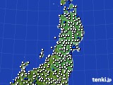 2017年06月13日の東北地方のアメダス(風向・風速)