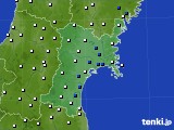 宮城県のアメダス実況(風向・風速)(2017年06月13日)