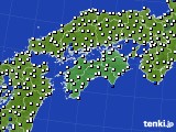 四国地方のアメダス実況(風向・風速)(2017年06月18日)