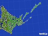 2017年06月18日の道東のアメダス(風向・風速)