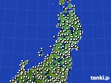 東北地方のアメダス実況(風向・風速)(2017年06月19日)