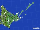道東のアメダス実況(風向・風速)(2017年06月19日)