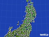 2017年06月20日の東北地方のアメダス(風向・風速)