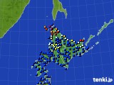 北海道地方のアメダス実況(日照時間)(2017年06月21日)