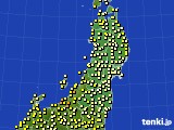 東北地方のアメダス実況(気温)(2017年06月21日)