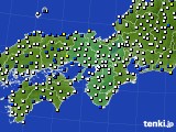 近畿地方のアメダス実況(風向・風速)(2017年06月21日)