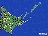 道東のアメダス実況(風向・風速)(2017年06月21日)
