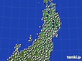 2017年06月27日の東北地方のアメダス(風向・風速)