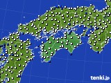 2017年07月02日の四国地方のアメダス(風向・風速)