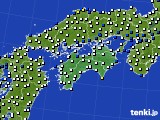 四国地方のアメダス実況(風向・風速)(2017年07月03日)