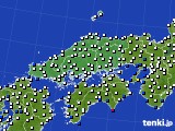 中国地方のアメダス実況(風向・風速)(2017年07月04日)