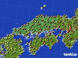 2017年07月06日の中国地方のアメダス(気温)