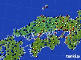 中国地方のアメダス実況(日照時間)(2017年07月10日)