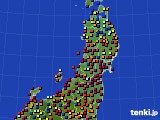 東北地方のアメダス実況(日照時間)(2017年07月11日)