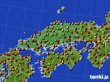 2017年07月12日の中国地方のアメダス(気温)