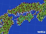 四国地方のアメダス実況(日照時間)(2017年07月13日)