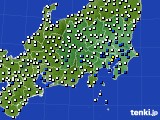 関東・甲信地方のアメダス実況(風向・風速)(2017年07月13日)