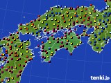 四国地方のアメダス実況(日照時間)(2017年07月14日)