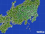 関東・甲信地方のアメダス実況(風向・風速)(2017年07月17日)