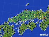 中国地方のアメダス実況(日照時間)(2017年07月18日)