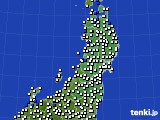 東北地方のアメダス実況(風向・風速)(2017年07月18日)