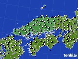 中国地方のアメダス実況(風向・風速)(2017年07月18日)