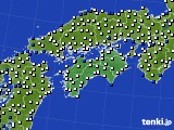 四国地方のアメダス実況(風向・風速)(2017年07月18日)