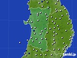 秋田県のアメダス実況(風向・風速)(2017年07月18日)