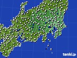 関東・甲信地方のアメダス実況(風向・風速)(2017年07月19日)