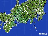東海地方のアメダス実況(風向・風速)(2017年07月19日)