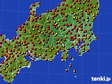 関東・甲信地方のアメダス実況(気温)(2017年07月21日)