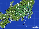 関東・甲信地方のアメダス実況(風向・風速)(2017年07月21日)