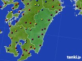 宮崎県のアメダス実況(日照時間)(2017年07月22日)