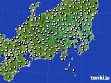 関東・甲信地方のアメダス実況(風向・風速)(2017年07月22日)