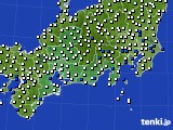 東海地方のアメダス実況(風向・風速)(2017年07月22日)