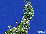 東北地方のアメダス実況(風向・風速)(2017年07月24日)