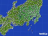 2017年07月25日の関東・甲信地方のアメダス(風向・風速)