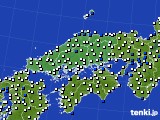 2017年08月03日の中国地方のアメダス(風向・風速)