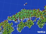 中国地方のアメダス実況(日照時間)(2017年08月04日)