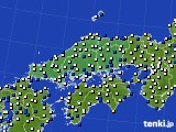 中国地方のアメダス実況(風向・風速)(2017年08月06日)