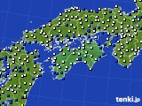 四国地方のアメダス実況(風向・風速)(2017年08月06日)