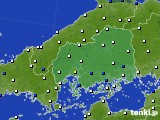 広島県のアメダス実況(風向・風速)(2017年08月07日)