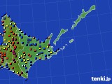 道東のアメダス実況(日照時間)(2017年08月08日)