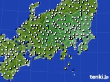 関東・甲信地方のアメダス実況(風向・風速)(2017年08月08日)